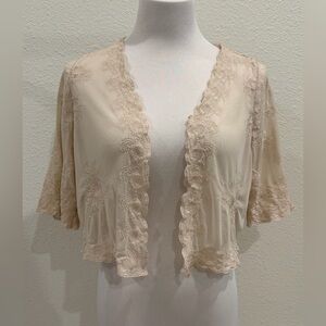 *AS IS* Vintage Y2K One World Women’s Butterfly Cropped Cardigan Medium Lace